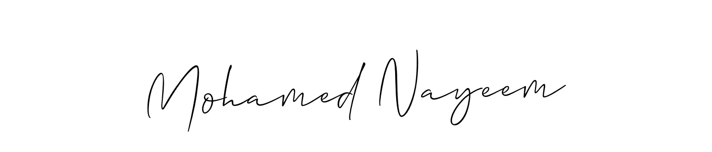 You should practise on your own different ways (Allison_Script) to write your name (Mohamed Nayeem) in signature. don't let someone else do it for you. Mohamed Nayeem signature style 2 images and pictures png