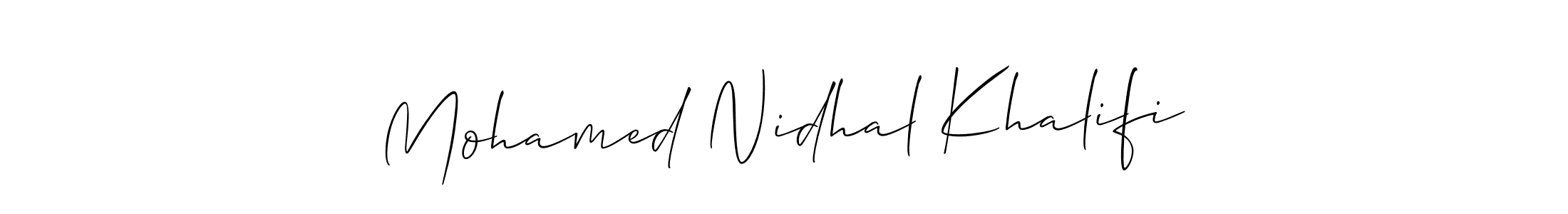 Similarly Allison_Script is the best handwritten signature design. Signature creator online .You can use it as an online autograph creator for name Mohamed Nidhal Khalifi. Mohamed Nidhal Khalifi signature style 2 images and pictures png