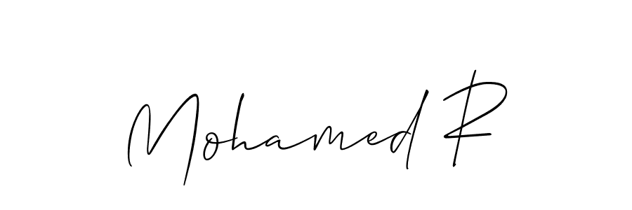 Also we have Mohamed R name is the best signature style. Create professional handwritten signature collection using Allison_Script autograph style. Mohamed R signature style 2 images and pictures png