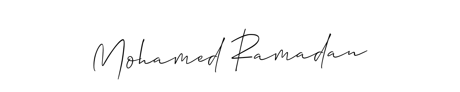 Use a signature maker to create a handwritten signature online. With this signature software, you can design (Allison_Script) your own signature for name Mohamed Ramadan. Mohamed Ramadan signature style 2 images and pictures png