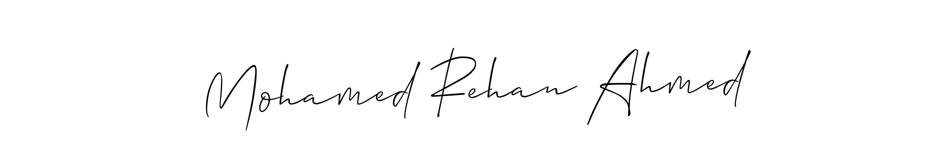 You should practise on your own different ways (Allison_Script) to write your name (Mohamed Rehan Ahmed) in signature. don't let someone else do it for you. Mohamed Rehan Ahmed signature style 2 images and pictures png