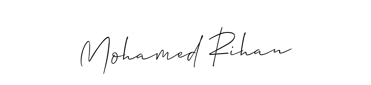 Also we have Mohamed Rihan name is the best signature style. Create professional handwritten signature collection using Allison_Script autograph style. Mohamed Rihan signature style 2 images and pictures png