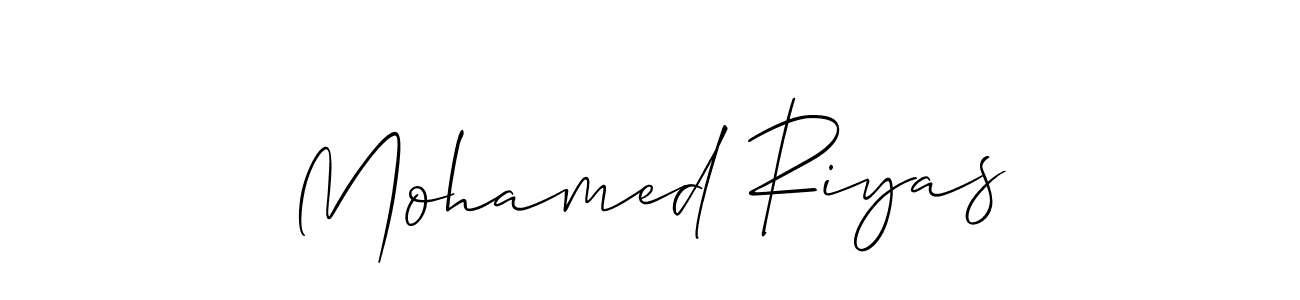 Create a beautiful signature design for name Mohamed Riyas. With this signature (Allison_Script) fonts, you can make a handwritten signature for free. Mohamed Riyas signature style 2 images and pictures png