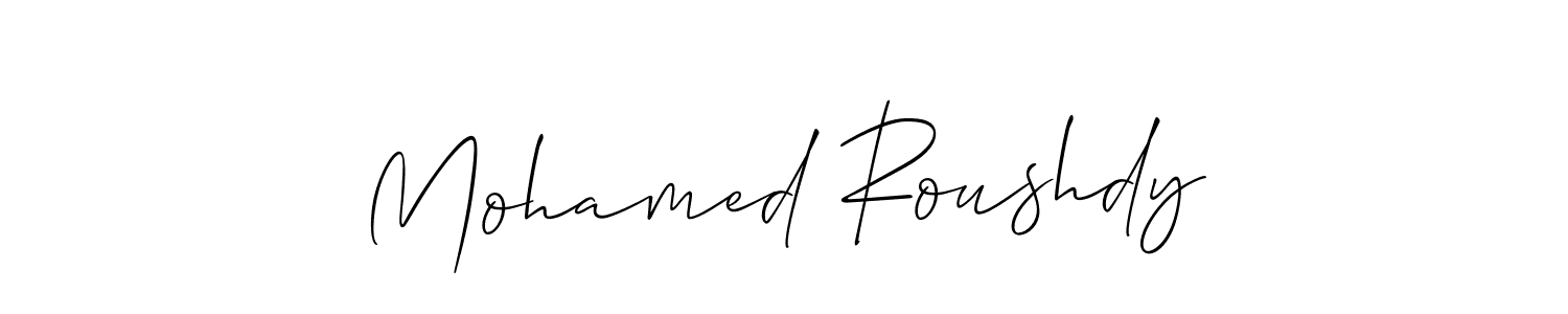 Design your own signature with our free online signature maker. With this signature software, you can create a handwritten (Allison_Script) signature for name Mohamed Roushdy. Mohamed Roushdy signature style 2 images and pictures png