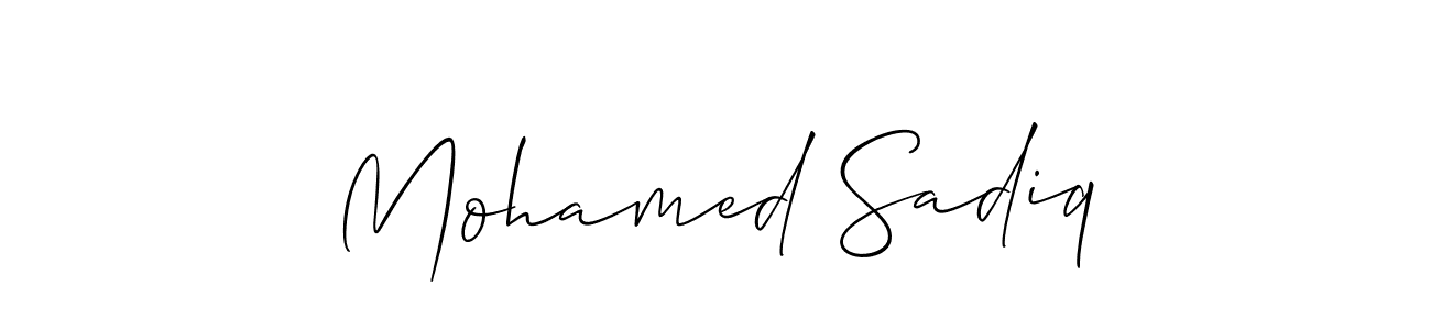 Mohamed Sadiq stylish signature style. Best Handwritten Sign (Allison_Script) for my name. Handwritten Signature Collection Ideas for my name Mohamed Sadiq. Mohamed Sadiq signature style 2 images and pictures png
