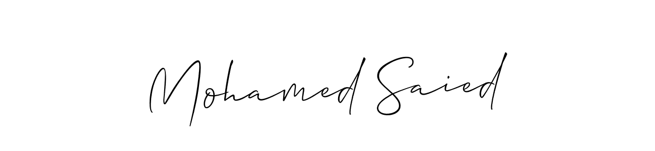 How to make Mohamed Saied signature? Allison_Script is a professional autograph style. Create handwritten signature for Mohamed Saied name. Mohamed Saied signature style 2 images and pictures png