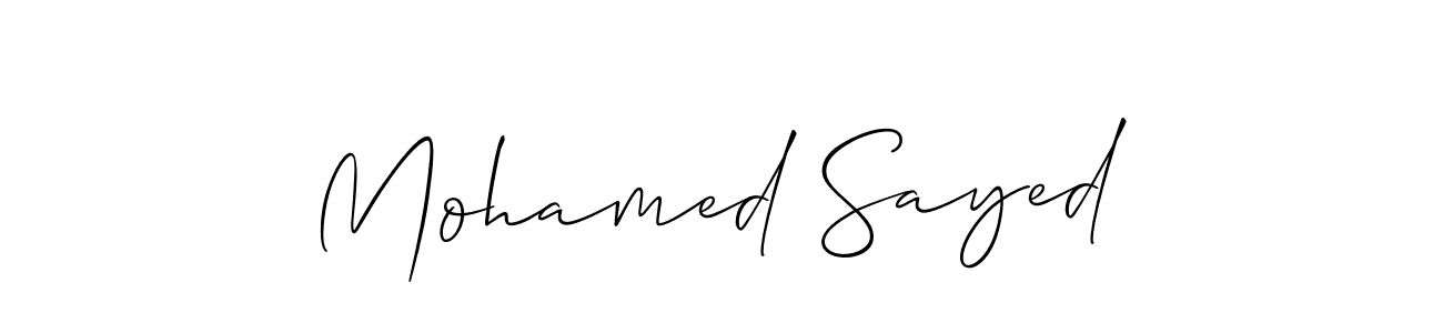 Create a beautiful signature design for name Mohamed Sayed. With this signature (Allison_Script) fonts, you can make a handwritten signature for free. Mohamed Sayed signature style 2 images and pictures png