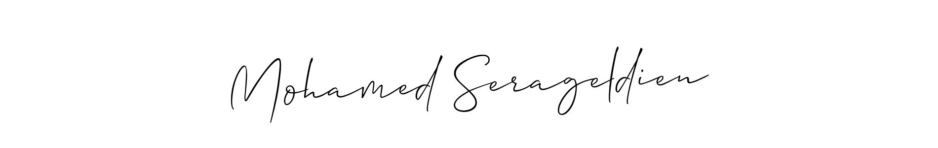 Allison_Script is a professional signature style that is perfect for those who want to add a touch of class to their signature. It is also a great choice for those who want to make their signature more unique. Get Mohamed Serageldien name to fancy signature for free. Mohamed Serageldien signature style 2 images and pictures png