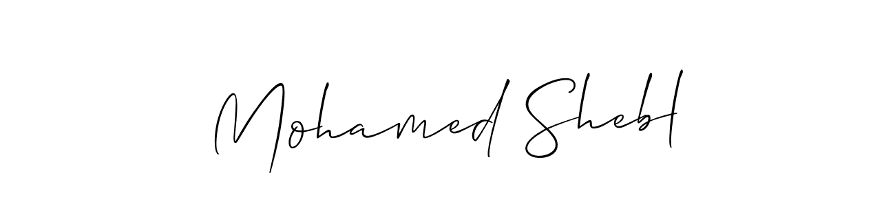 Also we have Mohamed Shebl name is the best signature style. Create professional handwritten signature collection using Allison_Script autograph style. Mohamed Shebl signature style 2 images and pictures png