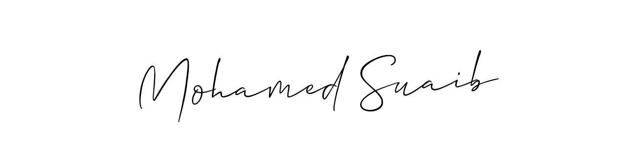 Make a beautiful signature design for name Mohamed Suaib. With this signature (Allison_Script) style, you can create a handwritten signature for free. Mohamed Suaib signature style 2 images and pictures png