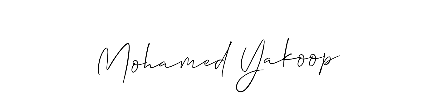 Allison_Script is a professional signature style that is perfect for those who want to add a touch of class to their signature. It is also a great choice for those who want to make their signature more unique. Get Mohamed Yakoop name to fancy signature for free. Mohamed Yakoop signature style 2 images and pictures png