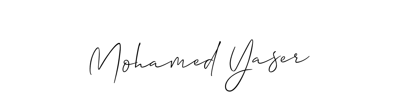 Also we have Mohamed Yaser name is the best signature style. Create professional handwritten signature collection using Allison_Script autograph style. Mohamed Yaser signature style 2 images and pictures png