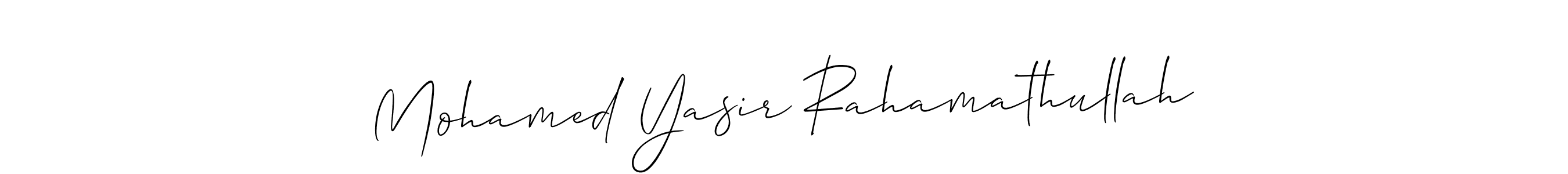 Design your own signature with our free online signature maker. With this signature software, you can create a handwritten (Allison_Script) signature for name Mohamed Yasir Rahamathullah. Mohamed Yasir Rahamathullah signature style 2 images and pictures png