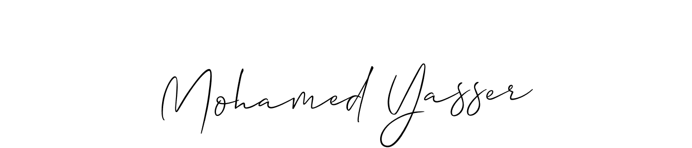 Make a beautiful signature design for name Mohamed Yasser. With this signature (Allison_Script) style, you can create a handwritten signature for free. Mohamed Yasser signature style 2 images and pictures png
