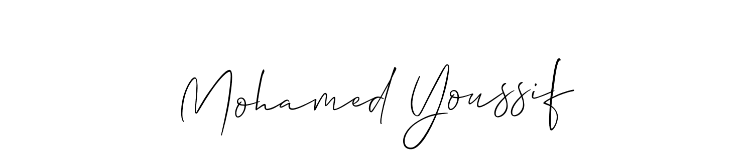 Also You can easily find your signature by using the search form. We will create Mohamed Youssif name handwritten signature images for you free of cost using Allison_Script sign style. Mohamed Youssif signature style 2 images and pictures png