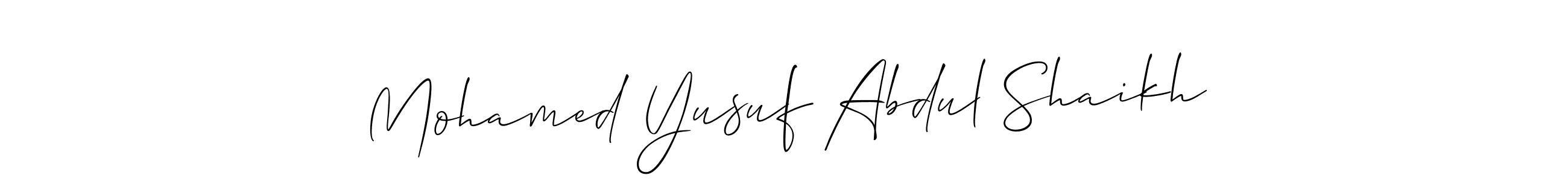 Similarly Allison_Script is the best handwritten signature design. Signature creator online .You can use it as an online autograph creator for name Mohamed Yusuf Abdul Shaikh. Mohamed Yusuf Abdul Shaikh signature style 2 images and pictures png