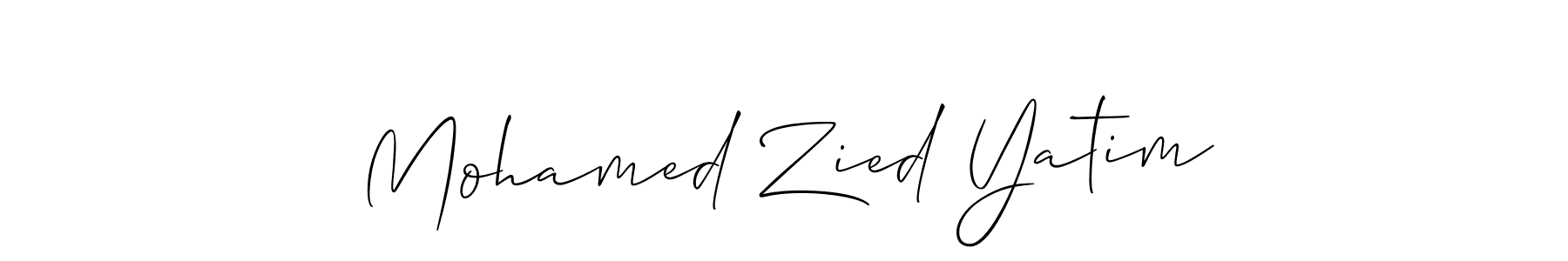 Allison_Script is a professional signature style that is perfect for those who want to add a touch of class to their signature. It is also a great choice for those who want to make their signature more unique. Get Mohamed Zied Yatim name to fancy signature for free. Mohamed Zied Yatim signature style 2 images and pictures png