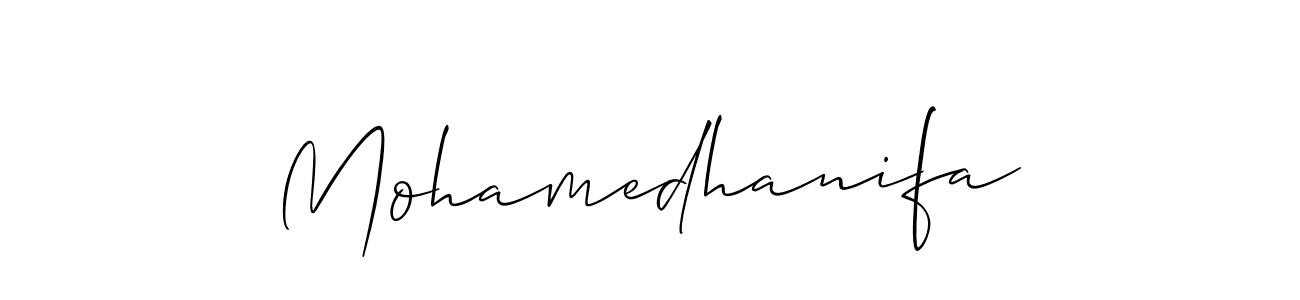 How to make Mohamedhanifa signature? Allison_Script is a professional autograph style. Create handwritten signature for Mohamedhanifa name. Mohamedhanifa signature style 2 images and pictures png