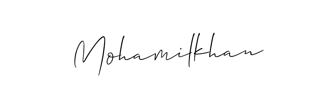 Similarly Allison_Script is the best handwritten signature design. Signature creator online .You can use it as an online autograph creator for name Mohamilkhan. Mohamilkhan signature style 2 images and pictures png