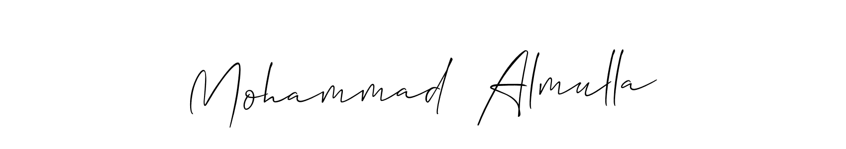Also You can easily find your signature by using the search form. We will create Mohammad  Almulla name handwritten signature images for you free of cost using Allison_Script sign style. Mohammad  Almulla signature style 2 images and pictures png