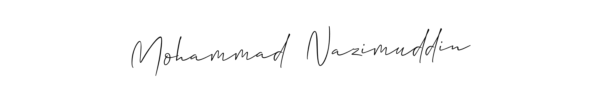 Make a beautiful signature design for name Mohammad  Nazimuddin. With this signature (Allison_Script) style, you can create a handwritten signature for free. Mohammad  Nazimuddin signature style 2 images and pictures png