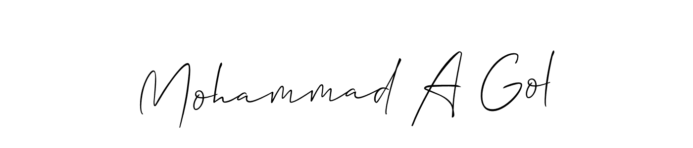 Mohammad A Gol stylish signature style. Best Handwritten Sign (Allison_Script) for my name. Handwritten Signature Collection Ideas for my name Mohammad A Gol. Mohammad A Gol signature style 2 images and pictures png