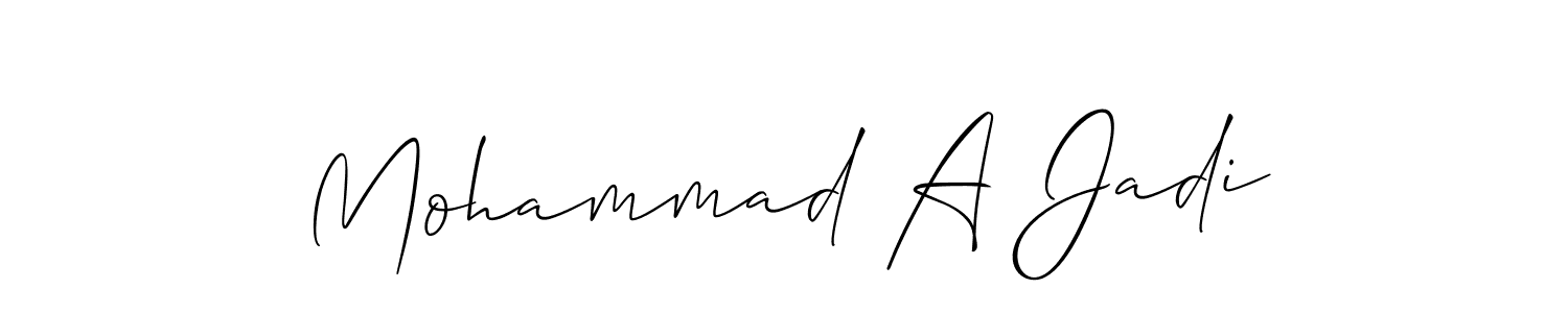 How to make Mohammad A Jadi name signature. Use Allison_Script style for creating short signs online. This is the latest handwritten sign. Mohammad A Jadi signature style 2 images and pictures png