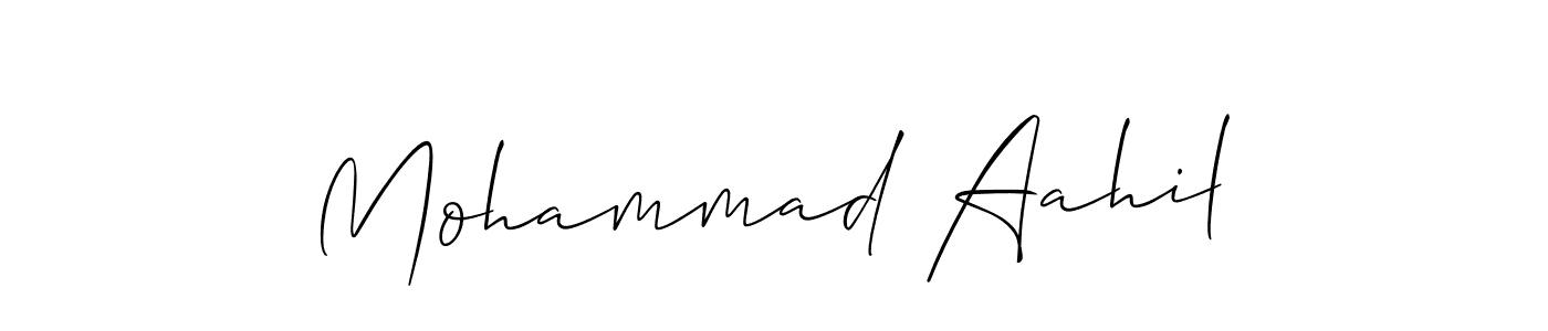 How to make Mohammad Aahil signature? Allison_Script is a professional autograph style. Create handwritten signature for Mohammad Aahil name. Mohammad Aahil signature style 2 images and pictures png