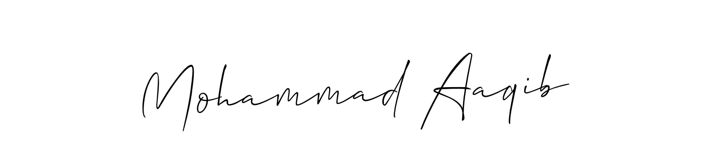 How to make Mohammad Aaqib name signature. Use Allison_Script style for creating short signs online. This is the latest handwritten sign. Mohammad Aaqib signature style 2 images and pictures png