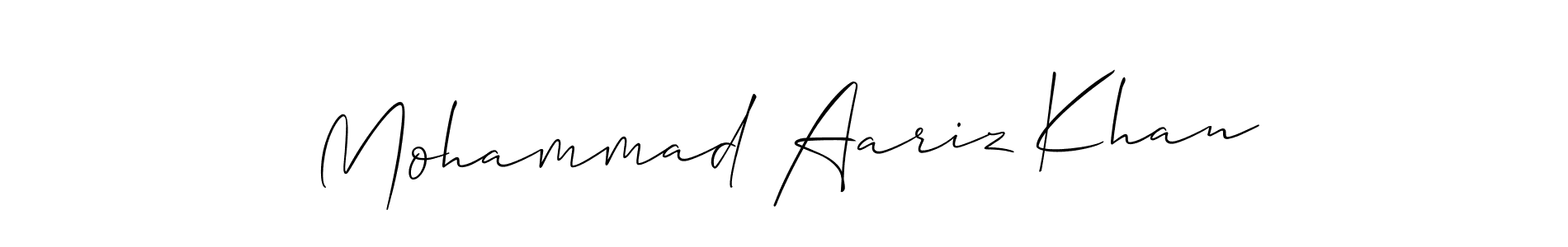 Create a beautiful signature design for name Mohammad Aariz Khan. With this signature (Allison_Script) fonts, you can make a handwritten signature for free. Mohammad Aariz Khan signature style 2 images and pictures png