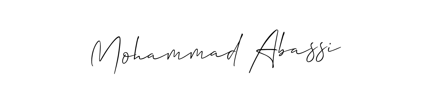 Use a signature maker to create a handwritten signature online. With this signature software, you can design (Allison_Script) your own signature for name Mohammad Abassi. Mohammad Abassi signature style 2 images and pictures png