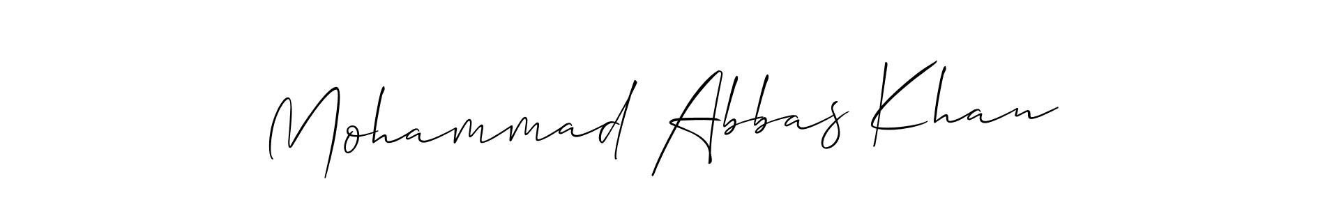 Make a beautiful signature design for name Mohammad Abbas Khan. With this signature (Allison_Script) style, you can create a handwritten signature for free. Mohammad Abbas Khan signature style 2 images and pictures png