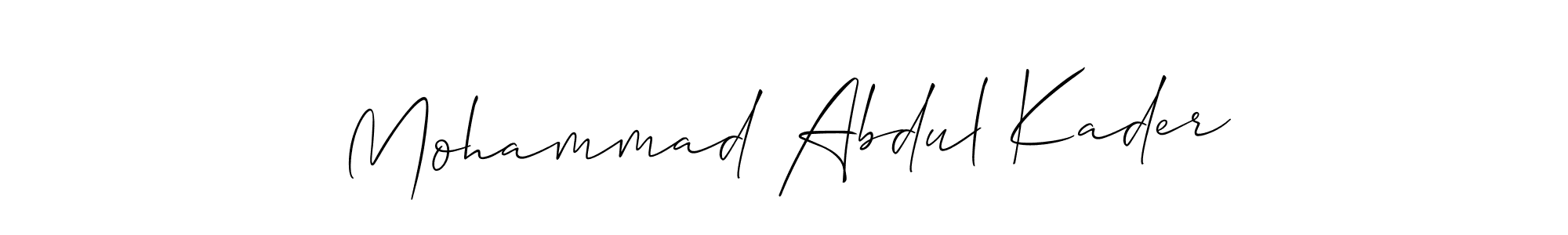 Make a short Mohammad Abdul Kader signature style. Manage your documents anywhere anytime using Allison_Script. Create and add eSignatures, submit forms, share and send files easily. Mohammad Abdul Kader signature style 2 images and pictures png