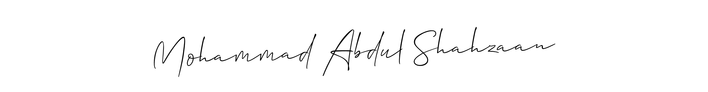Allison_Script is a professional signature style that is perfect for those who want to add a touch of class to their signature. It is also a great choice for those who want to make their signature more unique. Get Mohammad Abdul Shahzaan name to fancy signature for free. Mohammad Abdul Shahzaan signature style 2 images and pictures png