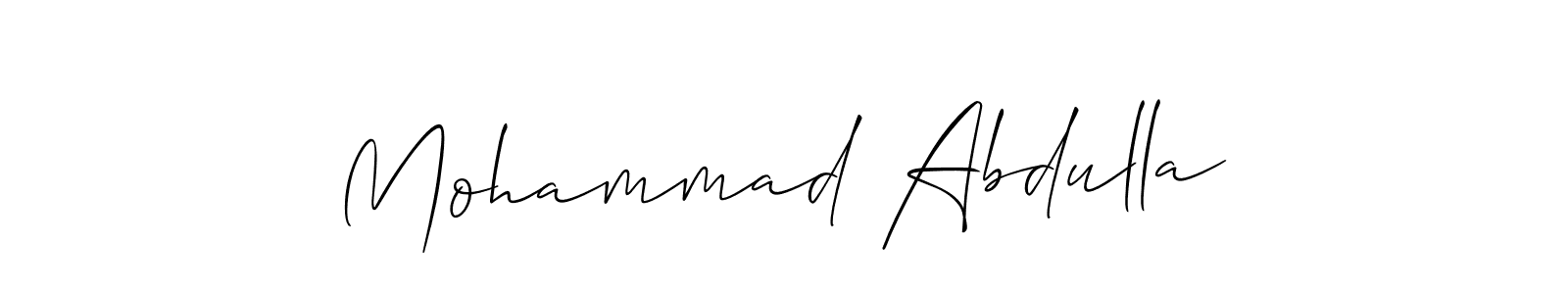 Also You can easily find your signature by using the search form. We will create Mohammad Abdulla name handwritten signature images for you free of cost using Allison_Script sign style. Mohammad Abdulla signature style 2 images and pictures png