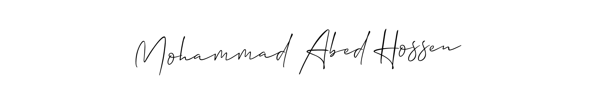 Allison_Script is a professional signature style that is perfect for those who want to add a touch of class to their signature. It is also a great choice for those who want to make their signature more unique. Get Mohammad Abed Hossen name to fancy signature for free. Mohammad Abed Hossen signature style 2 images and pictures png