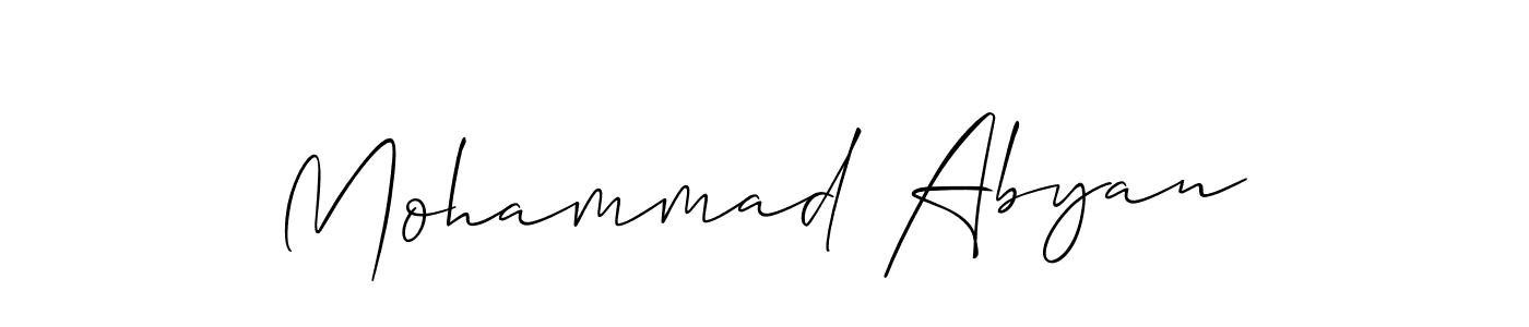 The best way (Allison_Script) to make a short signature is to pick only two or three words in your name. The name Mohammad Abyan include a total of six letters. For converting this name. Mohammad Abyan signature style 2 images and pictures png