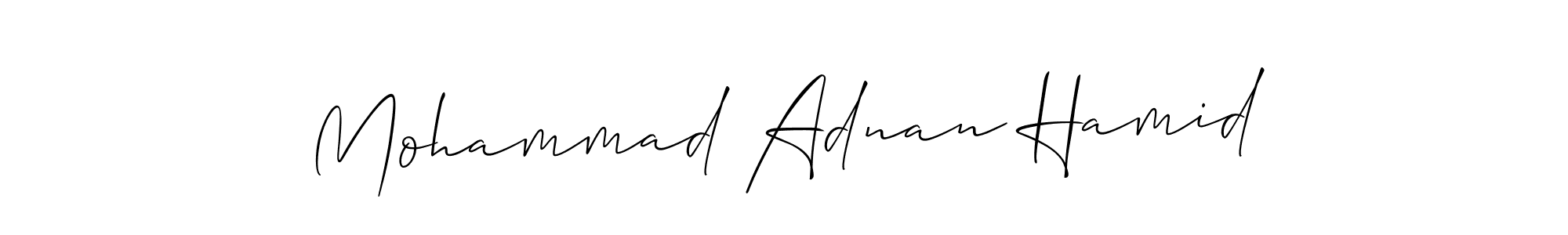 Also You can easily find your signature by using the search form. We will create Mohammad Adnan Hamid name handwritten signature images for you free of cost using Allison_Script sign style. Mohammad Adnan Hamid signature style 2 images and pictures png
