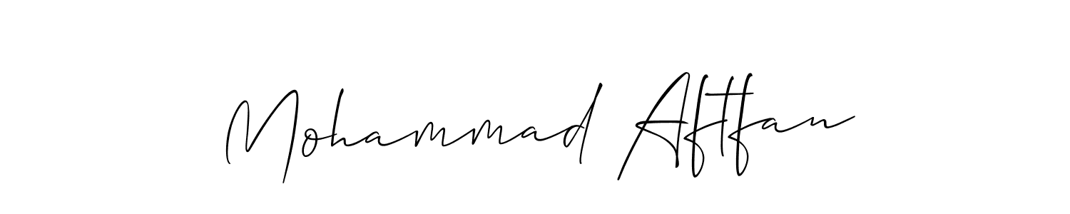 How to make Mohammad Aftfan name signature. Use Allison_Script style for creating short signs online. This is the latest handwritten sign. Mohammad Aftfan signature style 2 images and pictures png