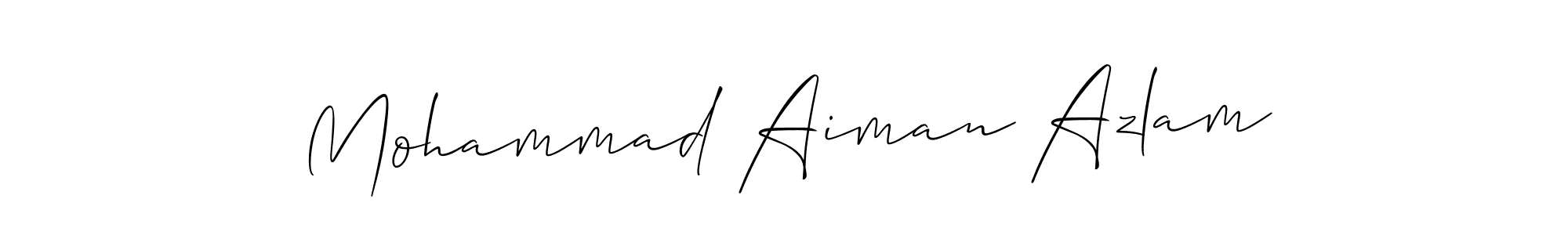 Allison_Script is a professional signature style that is perfect for those who want to add a touch of class to their signature. It is also a great choice for those who want to make their signature more unique. Get Mohammad Aiman Azlam name to fancy signature for free. Mohammad Aiman Azlam signature style 2 images and pictures png
