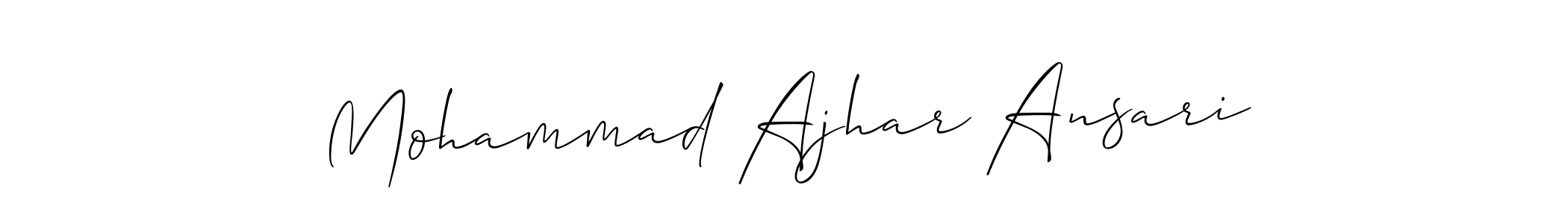 This is the best signature style for the Mohammad Ajhar Ansari name. Also you like these signature font (Allison_Script). Mix name signature. Mohammad Ajhar Ansari signature style 2 images and pictures png