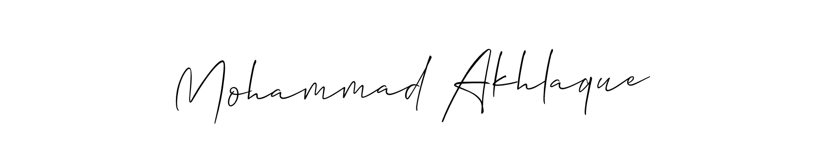 How to make Mohammad Akhlaque name signature. Use Allison_Script style for creating short signs online. This is the latest handwritten sign. Mohammad Akhlaque signature style 2 images and pictures png