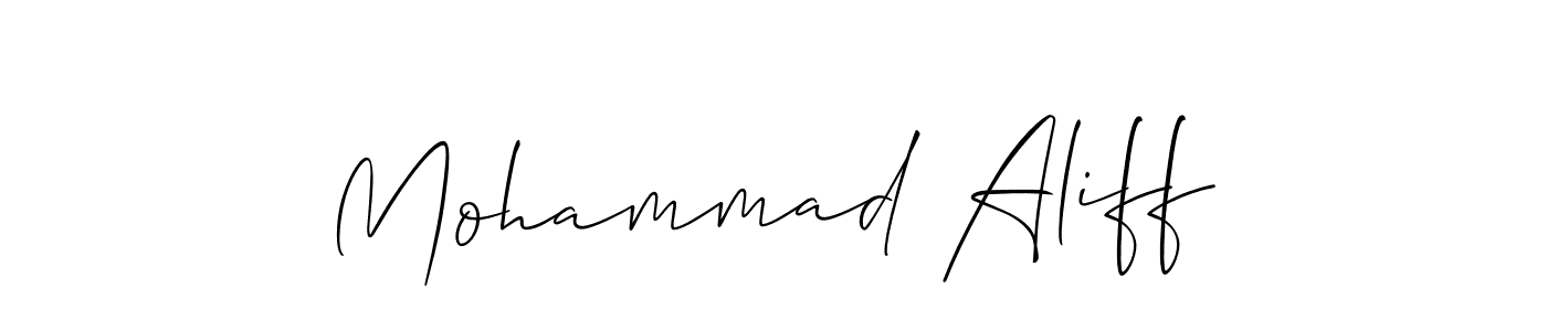 How to make Mohammad Aliff signature? Allison_Script is a professional autograph style. Create handwritten signature for Mohammad Aliff name. Mohammad Aliff signature style 2 images and pictures png