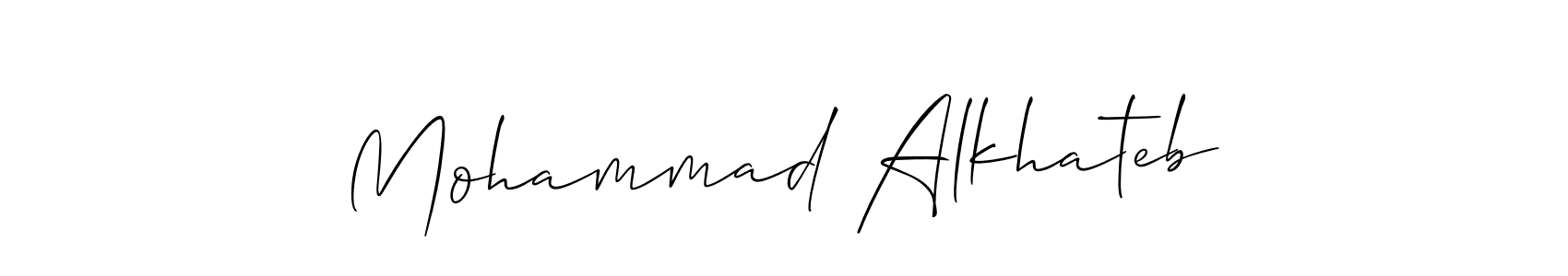 How to make Mohammad Alkhateb name signature. Use Allison_Script style for creating short signs online. This is the latest handwritten sign. Mohammad Alkhateb signature style 2 images and pictures png