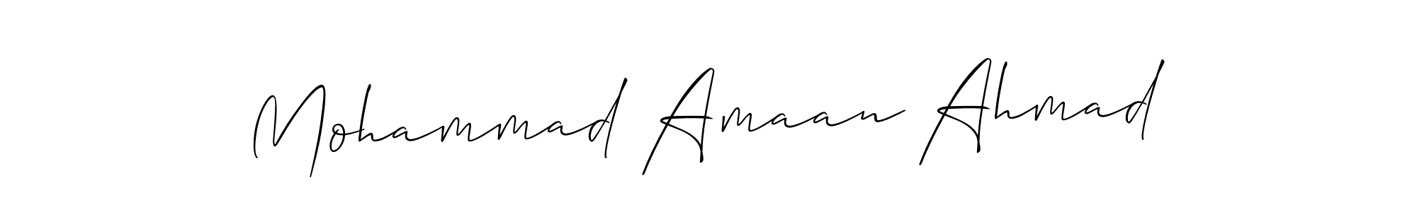 Make a short Mohammad Amaan Ahmad signature style. Manage your documents anywhere anytime using Allison_Script. Create and add eSignatures, submit forms, share and send files easily. Mohammad Amaan Ahmad signature style 2 images and pictures png