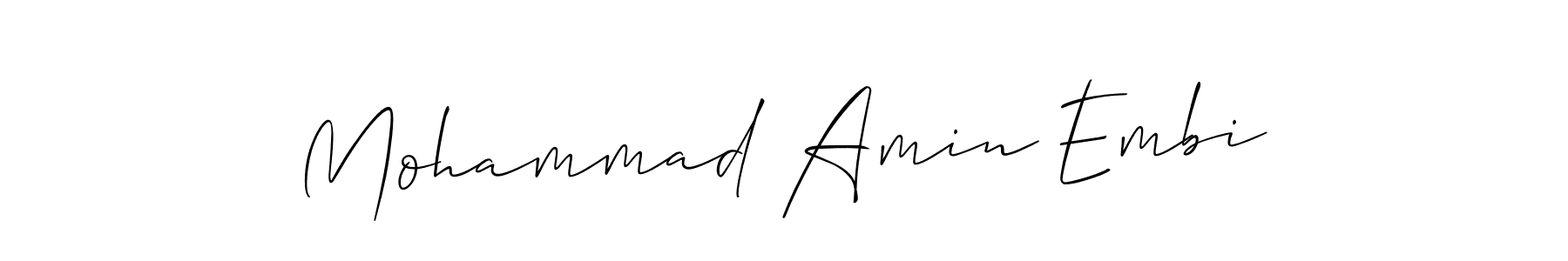 Also You can easily find your signature by using the search form. We will create Mohammad Amin Embi name handwritten signature images for you free of cost using Allison_Script sign style. Mohammad Amin Embi signature style 2 images and pictures png