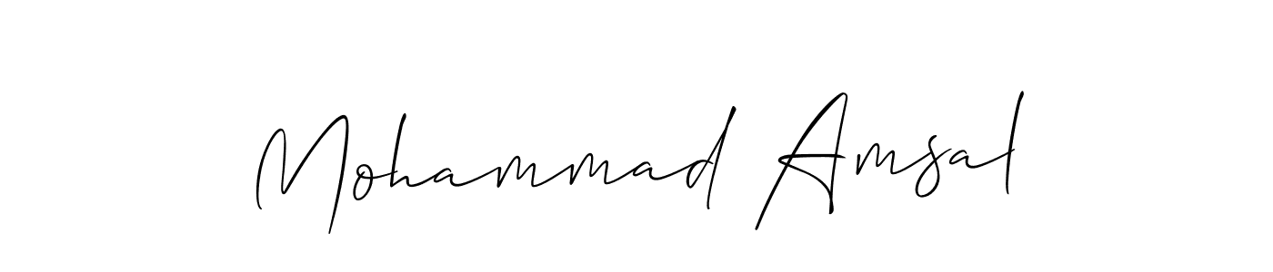 Mohammad Amsal stylish signature style. Best Handwritten Sign (Allison_Script) for my name. Handwritten Signature Collection Ideas for my name Mohammad Amsal. Mohammad Amsal signature style 2 images and pictures png