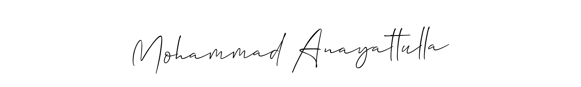 It looks lik you need a new signature style for name Mohammad Anayattulla. Design unique handwritten (Allison_Script) signature with our free signature maker in just a few clicks. Mohammad Anayattulla signature style 2 images and pictures png