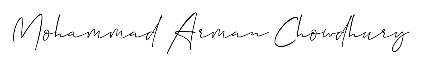 Discover how Mohammad Arman Chowdhury looks in an executive cursive font (Allison_Script). Perfect for legal documents, invoices, and certificates. Mohammad Arman Chowdhury signature style 2 images and pictures png
