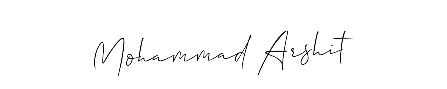 Allison_Script is a professional signature style that is perfect for those who want to add a touch of class to their signature. It is also a great choice for those who want to make their signature more unique. Get Mohammad Arshit name to fancy signature for free. Mohammad Arshit signature style 2 images and pictures png